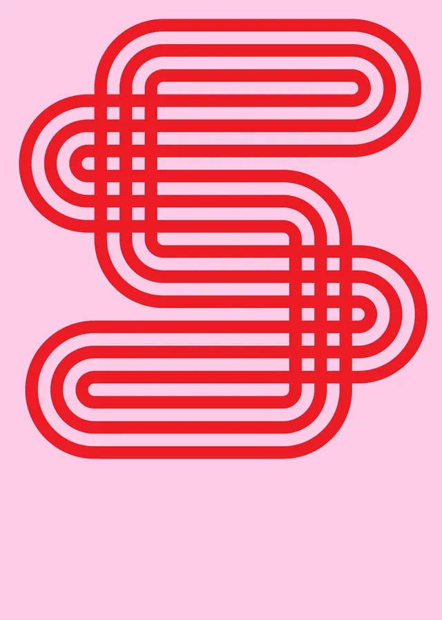 Stylized Letter S Graphic, minimal, geometric, vibrant