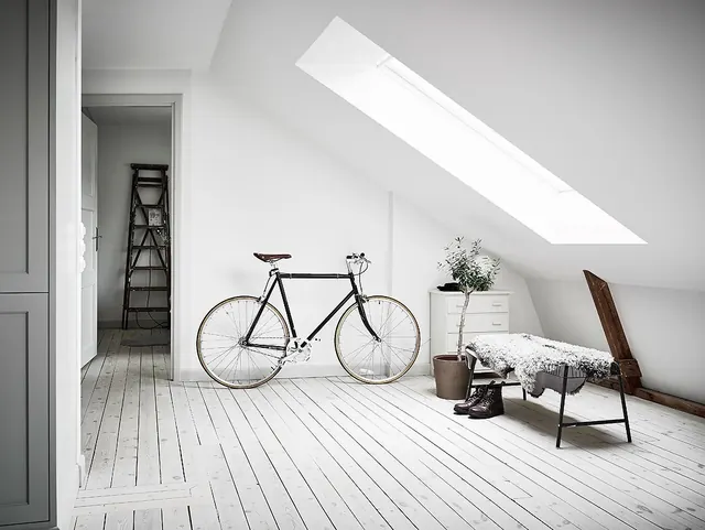 Minimalist Interior with Bicycle, minimal, light-mode, light