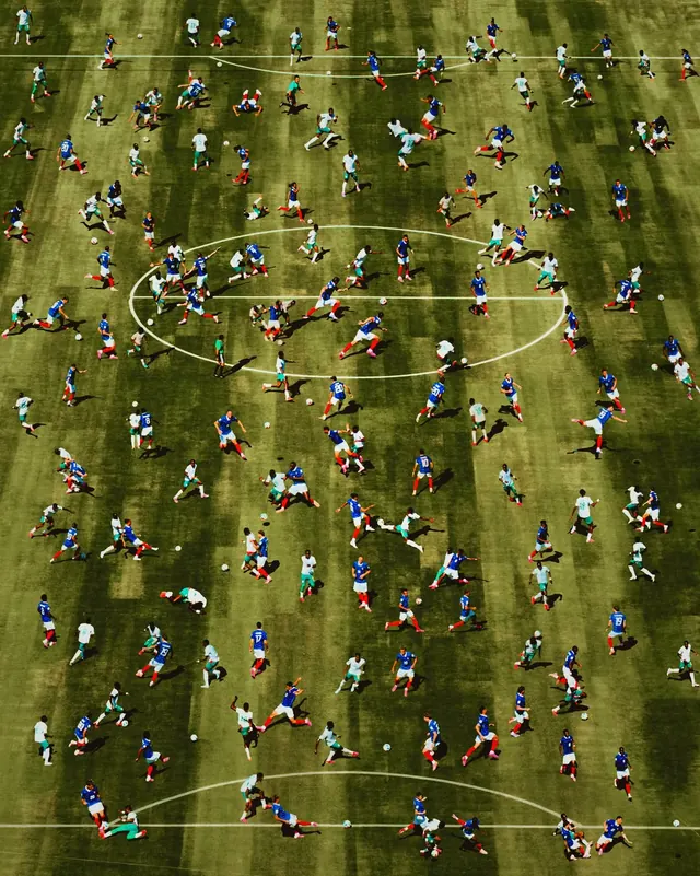 Soccer Field Graphic Pattern, flat, geometric, vibrant