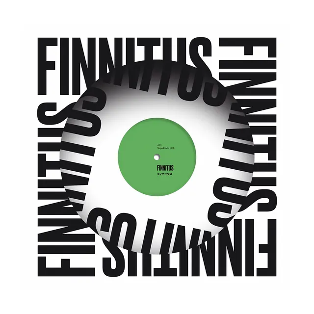 FINNITUS Wordmark and Graphic Composition, brutalist, monochrome, high-contrast