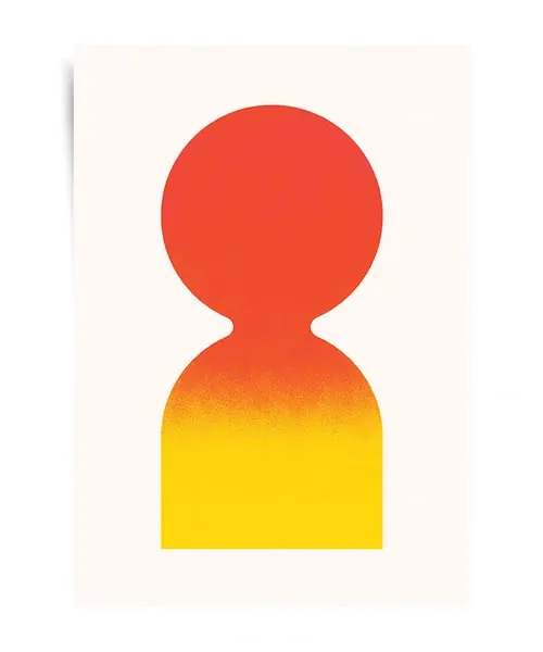Abstract Humanoid Gradient Graphic, minimal, geometric, vibrant