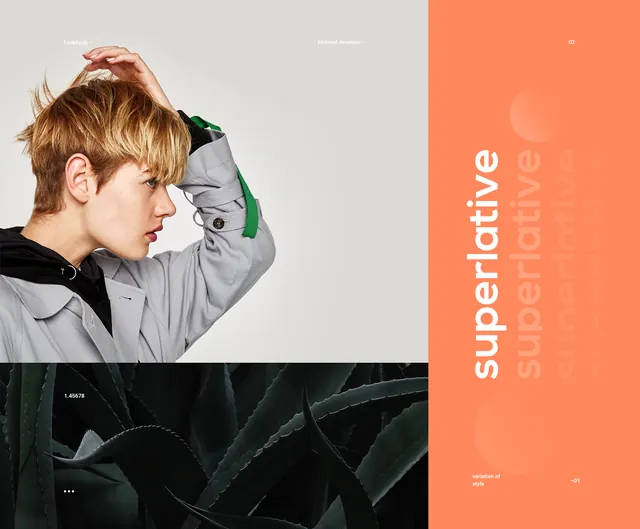 Superlative Identity Layout, minimal, editorial, vibrant