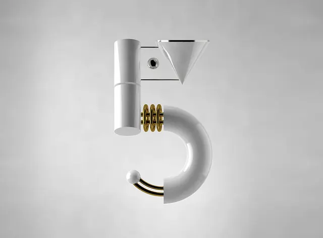 3D Abstract Sculpture, minimal, geometric, light