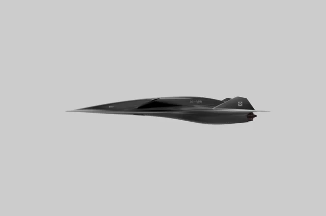 Sleek Aerodynamic Shape, minimal, 3d-render, dark