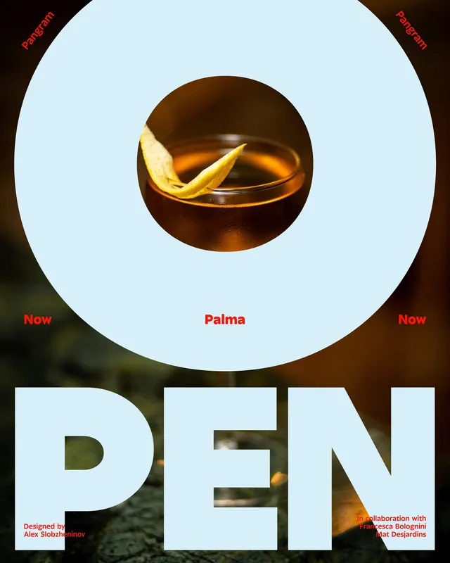 Palma Typography Layout, brutalist, minimal, dark