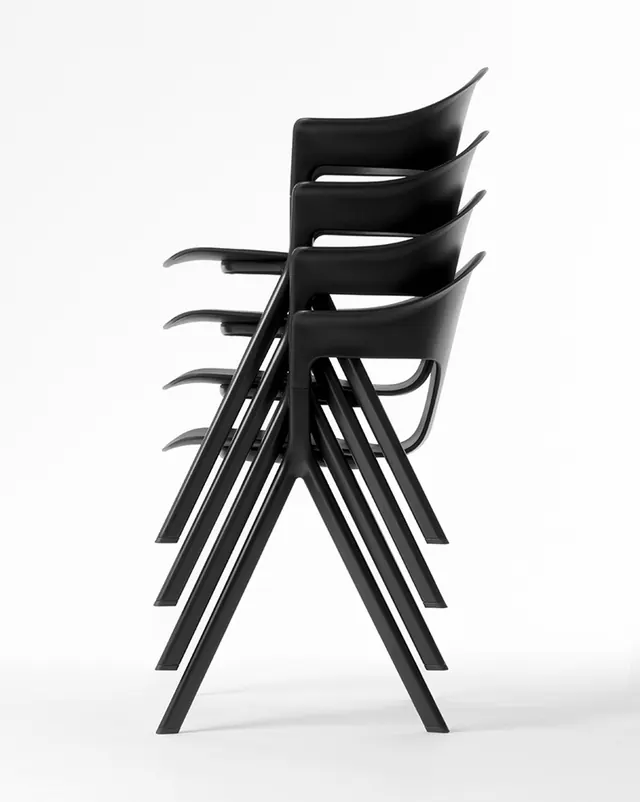 Stacked Black Chairs, minimal, monochrome, monochrome