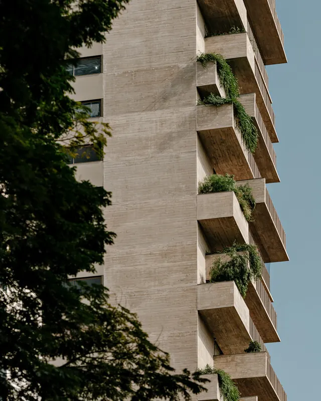 Modernist Concrete Architecture, minimal, brutalist, muted