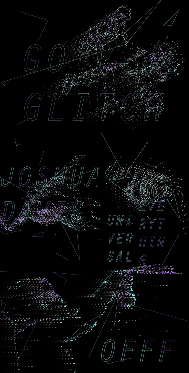 Glitchy Abstract Typography, brutalist, neo-brutalist, dark