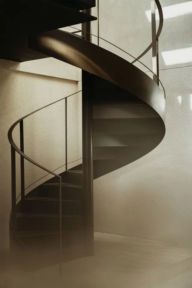 Spiral Staircase Interior, minimal, monochrome, monochrome