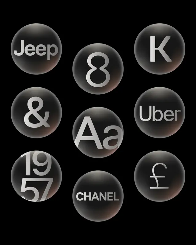 Metallic Logo Collection, 3d-render, minimal, dark