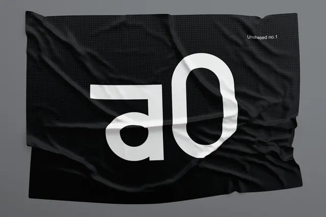 Abstract Graphic Logo Mockup, minimal, dark-mode, monochrome