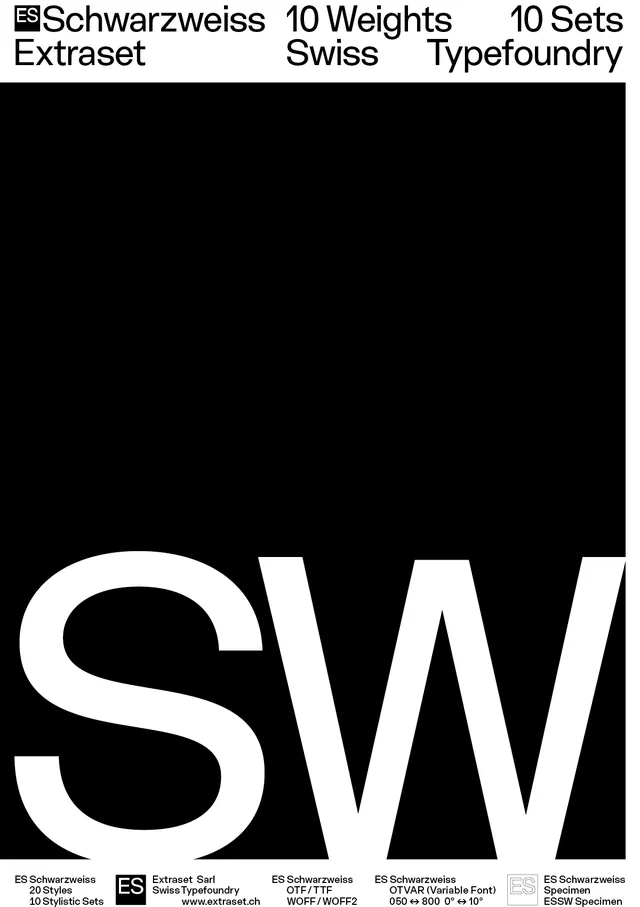 Schwarzweiss Typefoundry Identity, swiss, minimal, monochrome