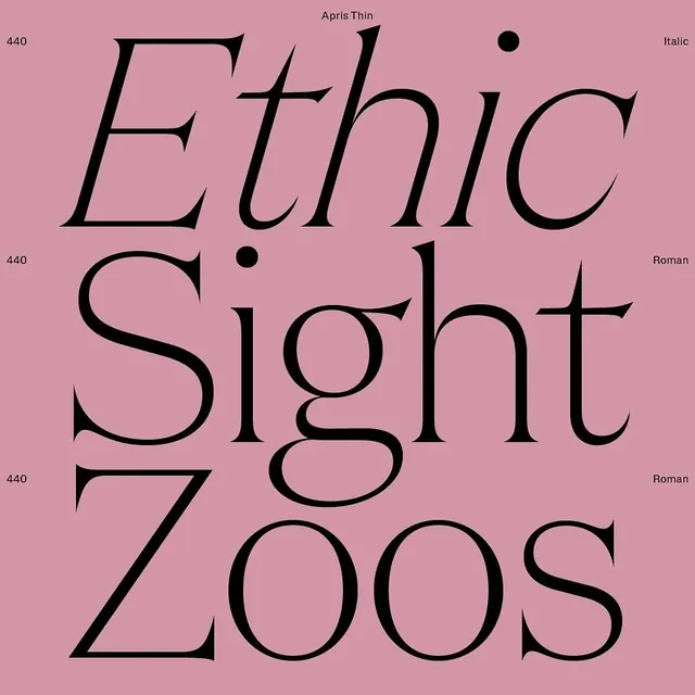 Apris Thin type specimen, minimal, editorial, muted