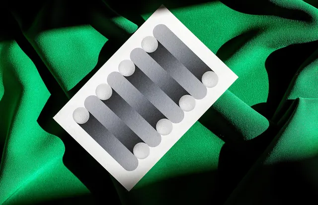 Gradient bars print on green fabric, minimal, geometric, vibrant