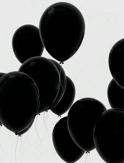 Black Balloons Composition, minimal, monochrome, monochrome
