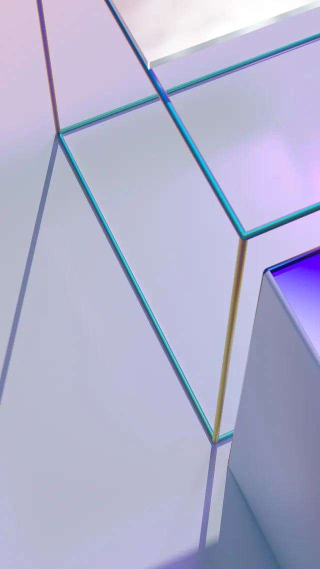 Abstract Geometric Glass Structure, glassmorphism, gradient-heavy, vibrant