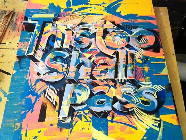 This Too Shall Pass Typography, maximalist, brutalist, vibrant