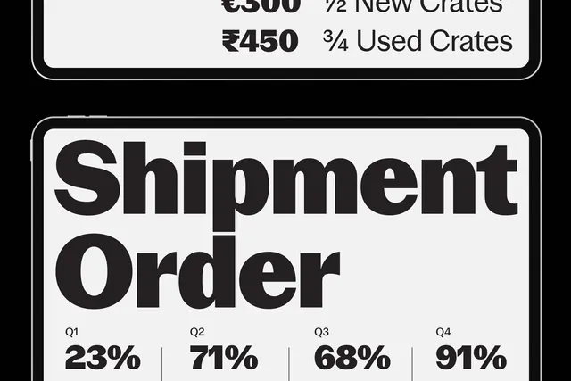 Shipment Order Data Display, minimal, swiss, monochrome
