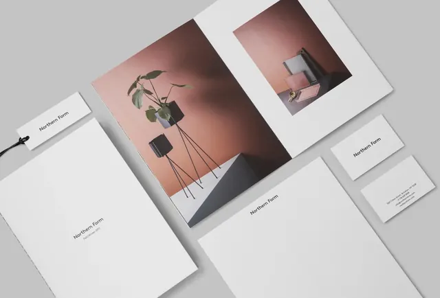 Minimalist Brand Identity Mockup, minimal, corporate-clean, light