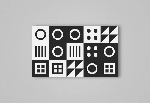 Geometric Black and White Pattern Card, minimal, geometric, light