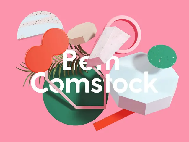 Ben Comstock 3D geometric name composition, 3d-render, playful, vibrant