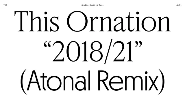 Grafia serif and sans specimen, swiss, minimal, light