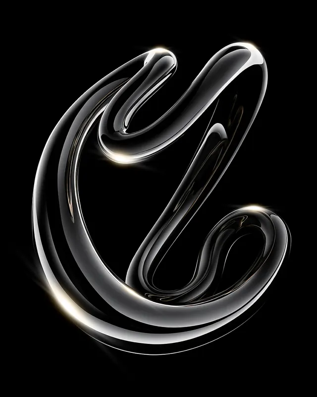 Glossy black fluid loop sculptural render, 3d-render, abstract, dark