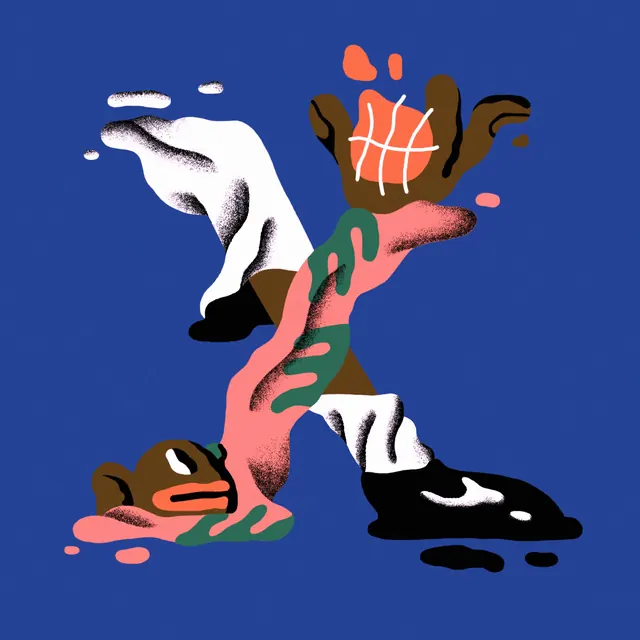 Abstract Humanoid Collage, maximalist, abstract, vibrant
