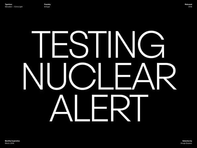 Testing Nuclear Alert Typography, minimal, swiss, dark
