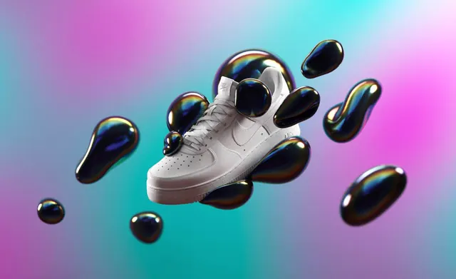 3D Sneaker and Sphere Composition