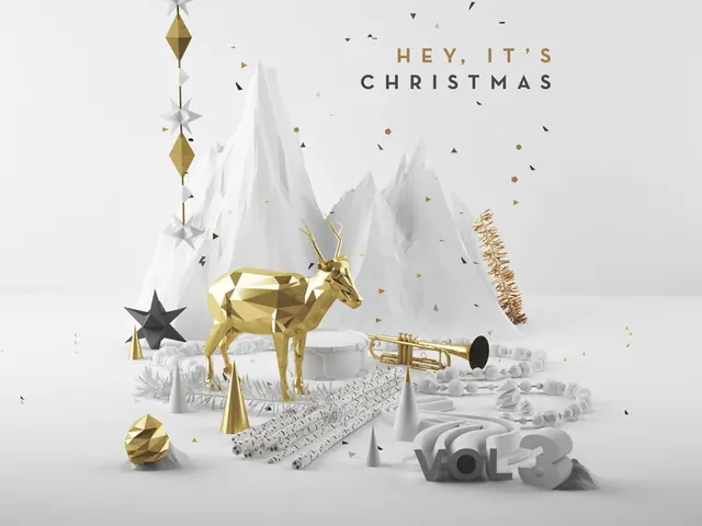 Festive Christmas Scene, 3d-render, luxury, light