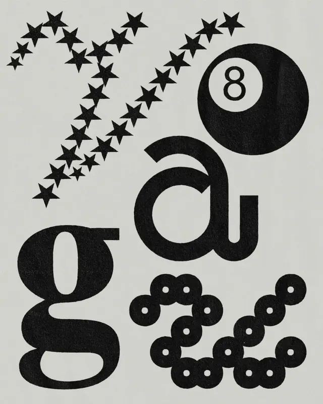 Abstract Typographic Composition, brutalist, neo-brutalist, monochrome