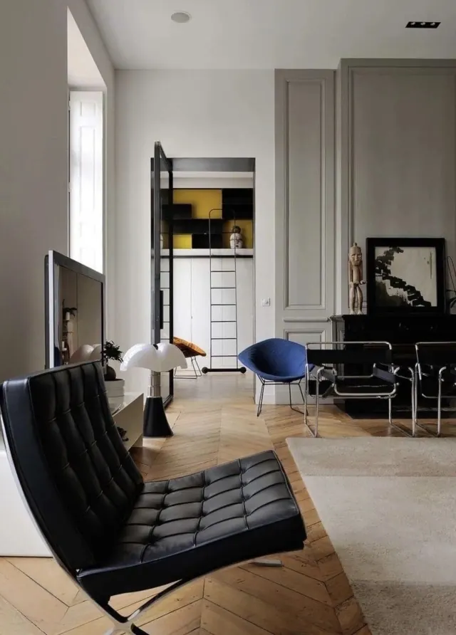 Modern Industrial Interior Design, minimal, corporate-clean, monochrome