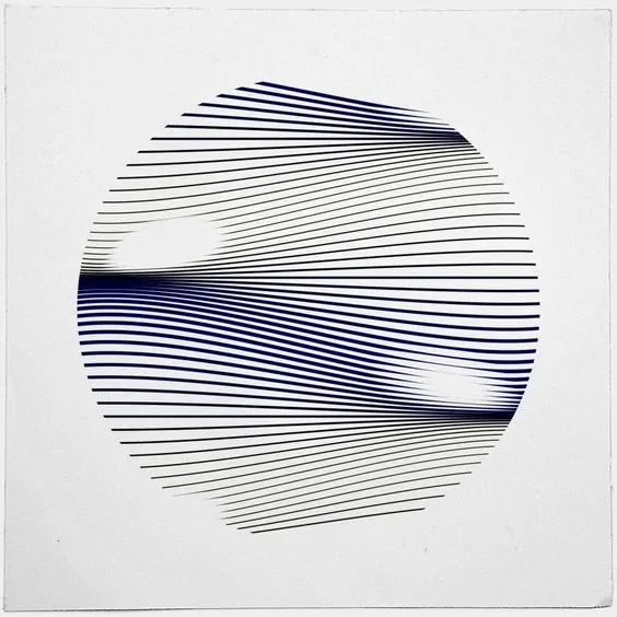 Abstract Line Circle, minimal, geometric, monochrome
