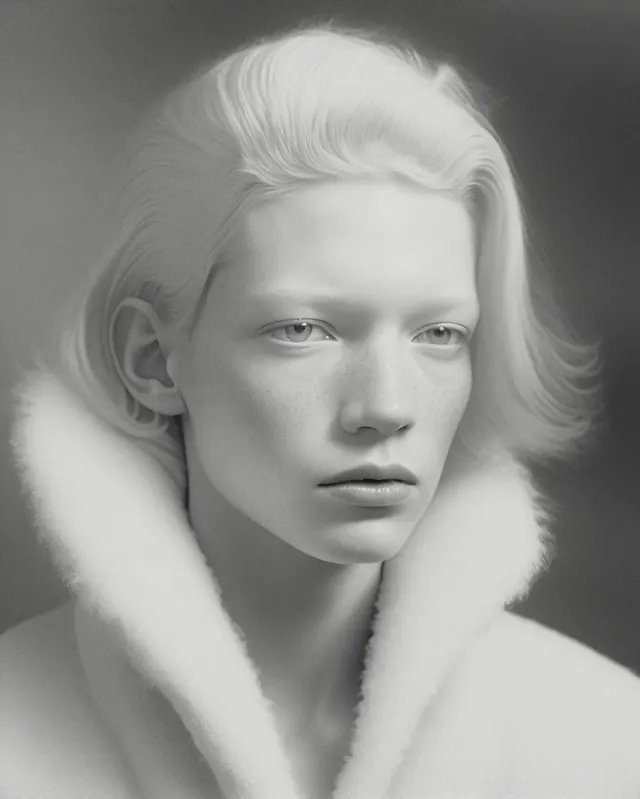 Monochrome Portrait in Fur, minimal, monochrome, monochrome