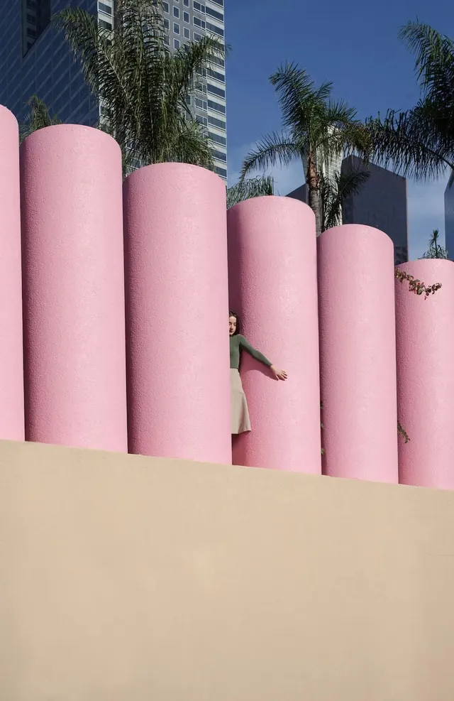 Pink Cylindrical 3D Composition