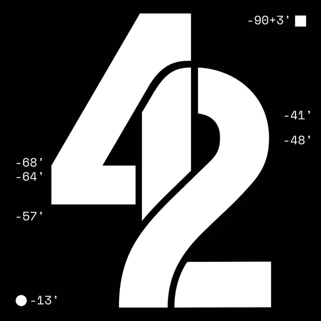 Number 42 Typographic Construction, minimal, swiss, high-contrast