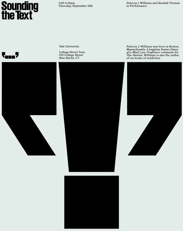 Sounding the Text, minimal, brutalist, monochrome