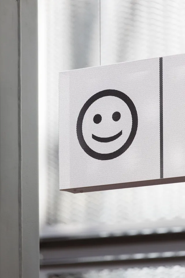 Smiley Face Signage, minimal, line-art, monochrome