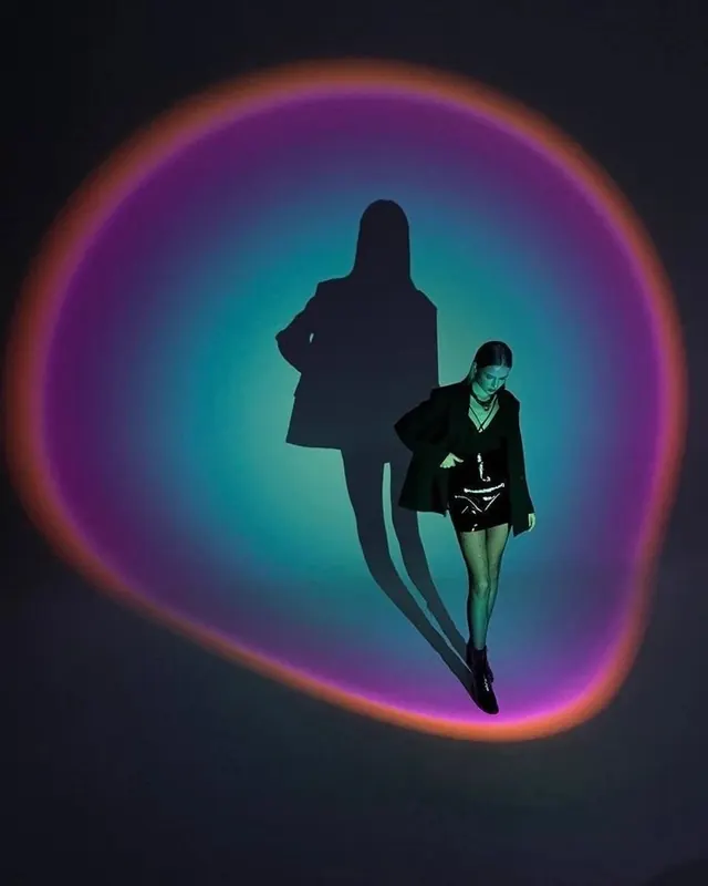 Silhouette Figures in Gradient Halo, minimal, gradient-heavy, vibrant