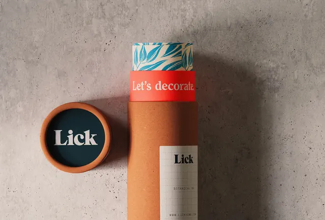 Lick Product Packaging Mockup, minimal, warm