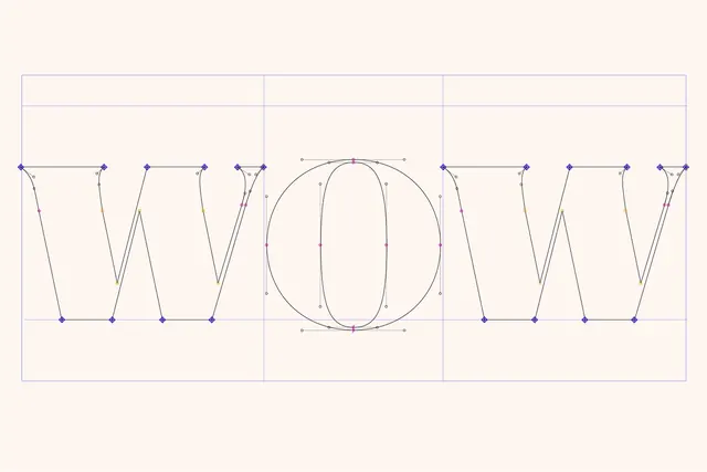 WOW Wordmark Construction, technical, minimal, light