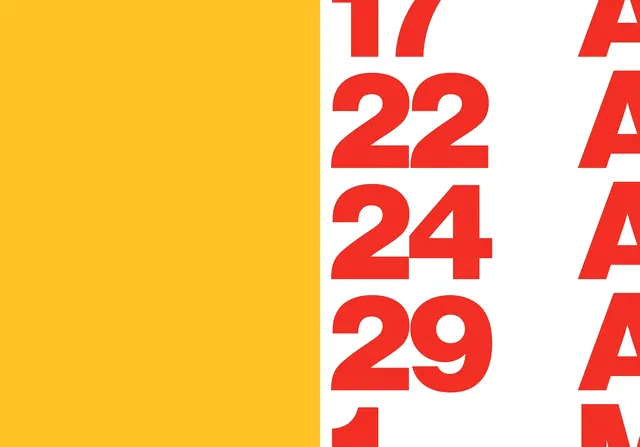 Red and Yellow Typographic Layout, minimal, geometric, vibrant