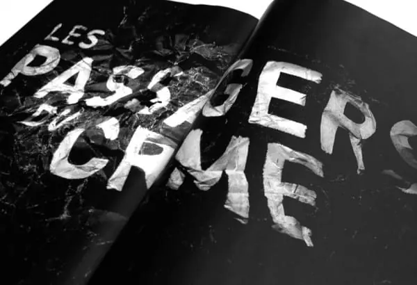 Les Passagers Crime Typography, brutalist, monochrome, monochrome