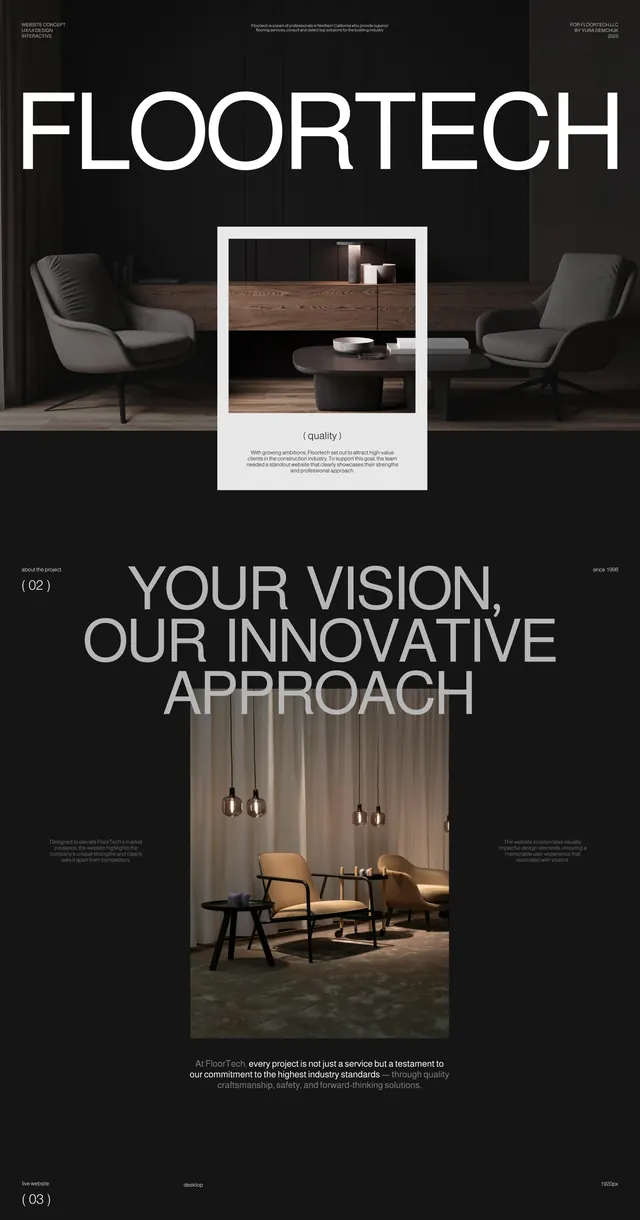 FloorTech Brand Identity Presentation, corporate-clean, minimal, monochrome