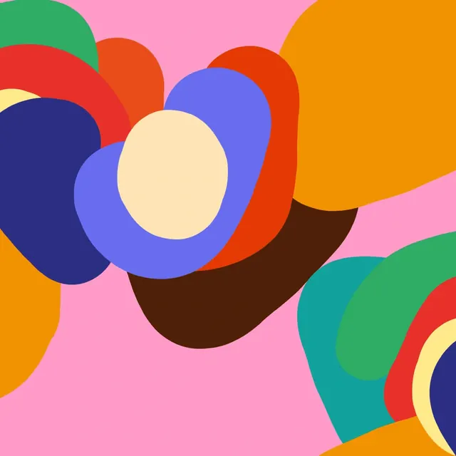 Abstract Organic Shapes Composition, organic, playful, vibrant