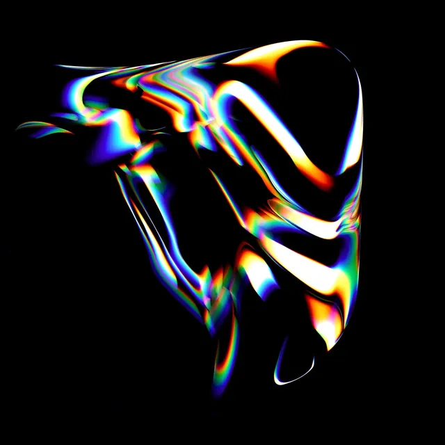Iridescent Fluid Abstract Shape