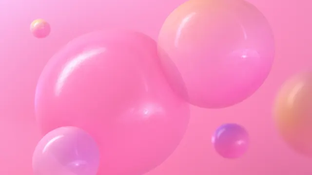Pink 3D Bubbles, 3d-render, gradient-heavy, vibrant