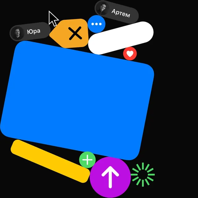 Abstract Geometric UI Elements, neo-brutalist, playful, vibrant