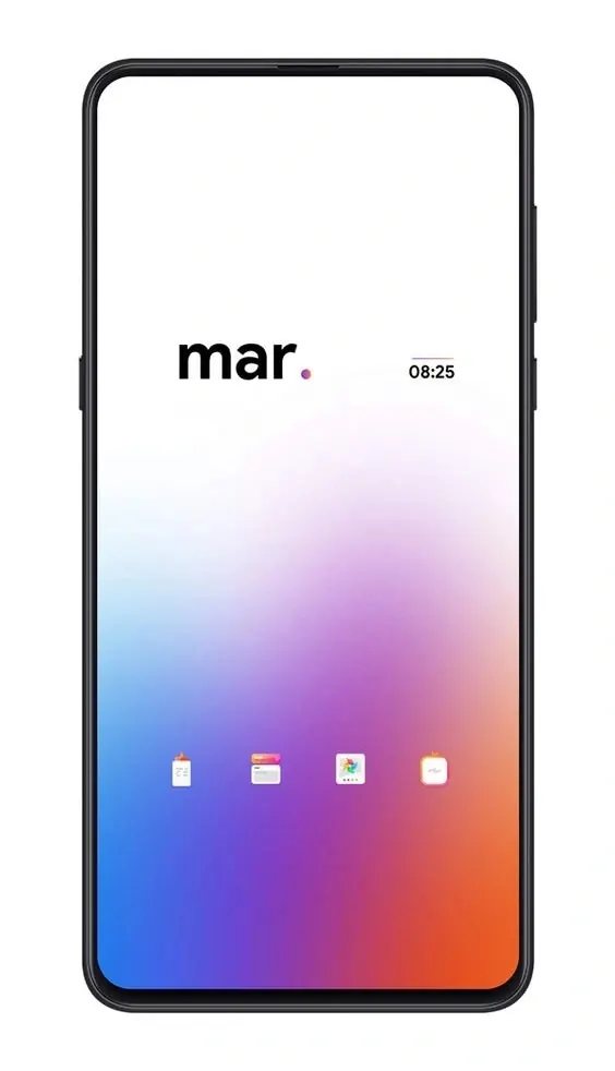 Smartphone UI Mockup with Gradient Background, minimal, gradient-heavy, vibrant